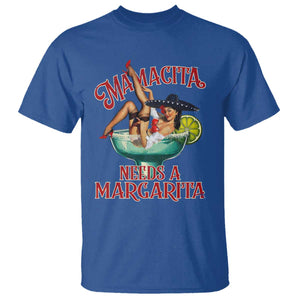 Funny Mamacita Needs A Margarita T Shirt Magarita Cocktail Mexican Pin Up Girl TS11 Royal Blue Print Your Wear