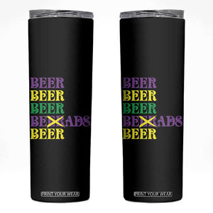 Funny Mardi Gras Drinking Skinny Tumbler Retro Beads Beer Carnival Party TS11 Black Print Your Wear