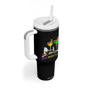 Funny Mardi Gras Drinking Tumbler With Handle Drink Drank Drunk Glass Of Wine Alligators TS11 Print Your Wear