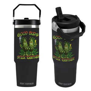 Funny Marijuana Flip Straw Tumbler Good Buds Stick Together Couples 420 Weed Cannabis TS02 One Size: 30 oz Black Print Your Wear