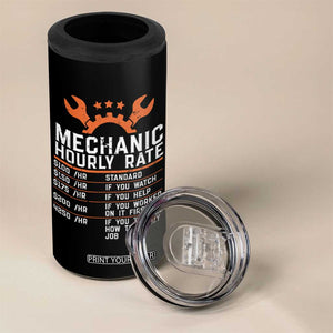 Funny Mechanic Hourly Rate Auto Car Mechanic Labor Rates 4 in 1 Can Cooler Tumbler TS11 Print Your Wear