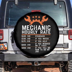 Funny Mechanic Hourly Rate Auto Car Mechanic Labor Rates Spare Tire Cover TS11 No hole Black Print Your Wear