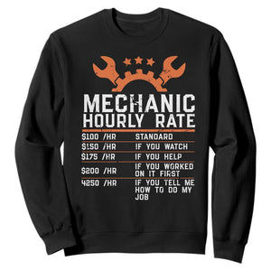 Funny Mechanic Hourly Rate Auto Car Mechanic Labor Rates Sweatshirt TS11 Black Print Your Wear