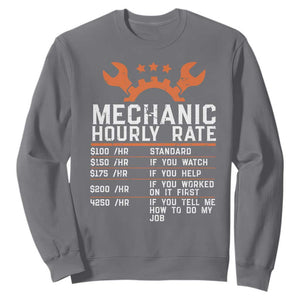 Funny Mechanic Hourly Rate Auto Car Mechanic Labor Rates Sweatshirt TS11 Charcoal Print Your Wear
