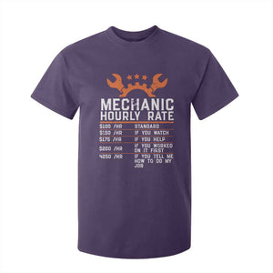 Funny Mechanic Hourly Rate Auto Car Mechanic Labor Rates T Shirt For Kid TS11 Purple Print Your Wear