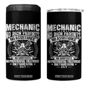 Funny Mechanic No Rich Parents No Assistance No Handouts 4 in 1 Can Cooler Tumbler Car Mechanic Garage TS11 One Size: 16 oz Black Print Your Wear