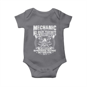 Funny Mechanic No Rich Parents No Assistance No Handouts Baby Onesie Car Mechanic Garage TS11 Charcoal Print Your Wear