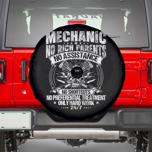 Funny Mechanic No Rich Parents No Assistance No Handouts Spare Tire Cover Car Mechanic Garage TS11 Black Print Your Wear