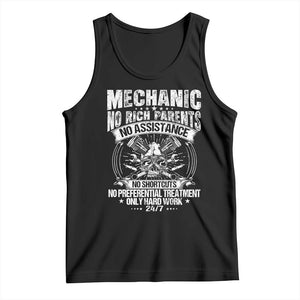 Funny Mechanic No Rich Parents No Assistance No Handouts Tank Top Car Mechanic Garage TS11 Black Print Your Wear