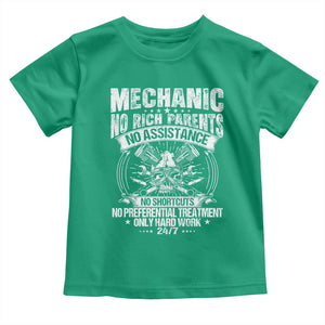 Funny Mechanic No Rich Parents No Assistance No Handouts Toddler T Shirt Car Mechanic Garage TS11 Irish Green Print Your Wear
