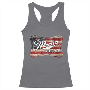 Funny Merica Since 1776 Racerback Tank Top 4th of July Beer Lover American Flag TS11 Charcoal Print Your Wear