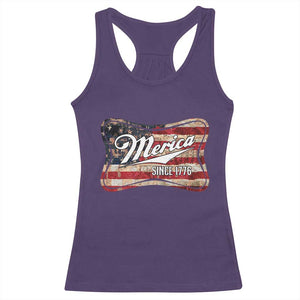 Funny Merica Since 1776 Racerback Tank Top 4th of July Beer Lover American Flag TS11 Purple Print Your Wear