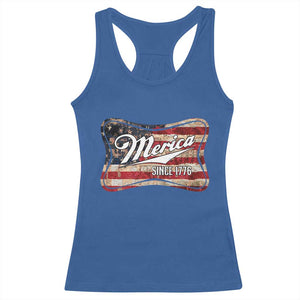 Funny Merica Since 1776 Racerback Tank Top 4th of July Beer Lover American Flag TS11 Royal Blue Print Your Wear