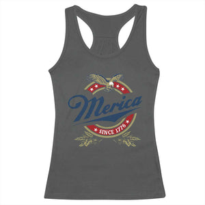 Funny Merica Since 1776 Racerback Tank Top 4th of July Beer Lover Eagle TS11 Dark Heather Print Your Wear