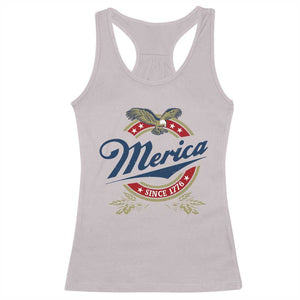 Funny Merica Since 1776 Racerback Tank Top 4th of July Beer Lover Eagle TS11 Ice Gray Print Your Wear