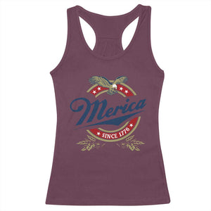 Funny Merica Since 1776 Racerback Tank Top 4th of July Beer Lover Eagle TS11 Maroon Print Your Wear