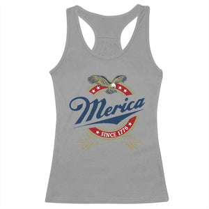 Funny Merica Since 1776 Racerback Tank Top 4th of July Beer Lover Eagle TS11 Sport Gray Print Your Wear