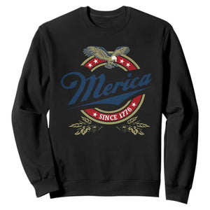 Funny Merica Since 1776 Sweatshirt 4th of July Beer Lover Eagle TS11 Black Print Your Wear