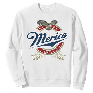 Funny Merica Since 1776 Sweatshirt 4th of July Beer Lover Eagle TS11 White Print Your Wear