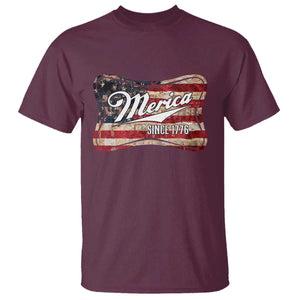 Funny Merica Since 1776 T Shirt 4th of July Beer Lover American Flag TS11 Maroon Print Your Wear