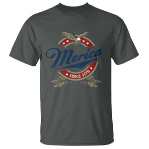 Funny Merica Since 1776 T Shirt 4th of July Beer Lover Eagle TS11 Dark Heather Print Your Wear