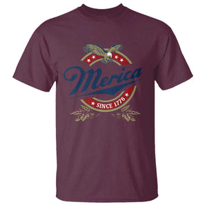 Funny Merica Since 1776 T Shirt 4th of July Beer Lover Eagle TS11 Maroon Print Your Wear