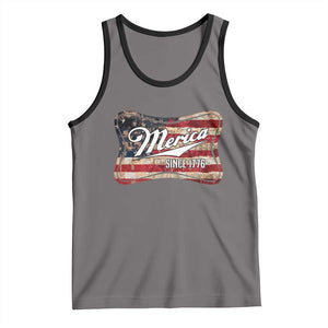 Funny Merica Since 1776 Tank Top 4th of July Beer Lover American Flag TS11 Deep Heather Black Print Your Wear
