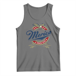 Funny Merica Since 1776 Tank Top 4th of July Beer Lover Eagle TS11 Black Heather Print Your Wear