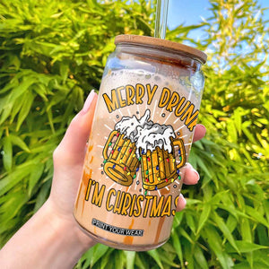 Funny Merry Drunk I'm Christmas Glass Can Vintage Beer Mugs Xmas TS11 Print Your Wear