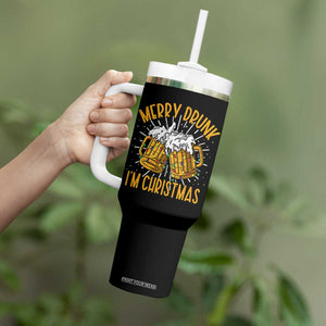 Funny Merry Drunk I'm Christmas Tumbler With Handle Vintage Beer Mugs Xmas TS11 Print Your Wear