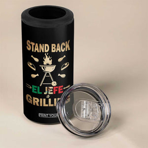 Funny Mexican Dad 4 in 1 Can Cooler Tumbler El Jefe Grilling Stand Back Fathers Day TS10 Print Your Wear