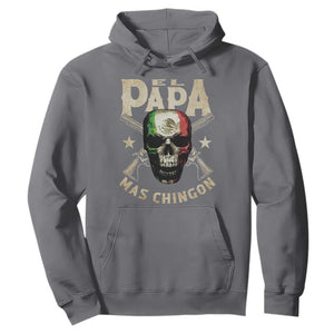 Funny Mexican Dad Hoodie El Papa Mas Chingon Vintage Mexico Skull TS11 Charcoal Print Your Wear
