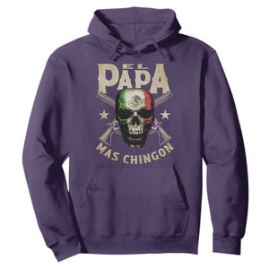Funny Mexican Dad Hoodie El Papa Mas Chingon Vintage Mexico Skull TS11 Purple Print Your Wear