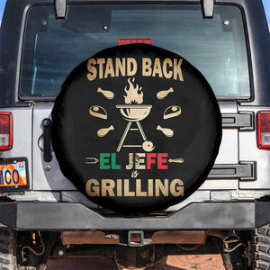 Funny Mexican Dad Spare Tire Cover El Jefe Grilling Stand Back Fathers Day TS10 No hole Black Print Your Wear