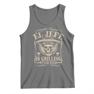 Funny Mexican Dad Tank Top El Jefe Grilling Stand Back TS10 Black Heather Print Your Wear