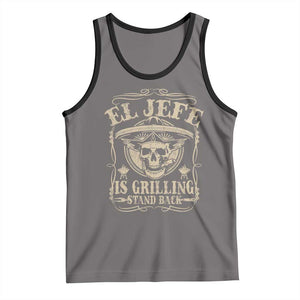 Funny Mexican Dad Tank Top El Jefe Grilling Stand Back TS10 Deep Heather Black Print Your Wear