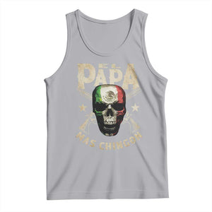 Funny Mexican Dad Tank Top El Papa Mas Chingon Vintage Mexico Skull TS11 Athletic Heather Print Your Wear