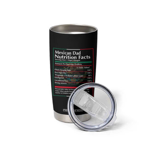 Funny Mexican Dad Tumbler Cup Dad Nutrition Facts Mexico Flag Father's Day TS11 Print Your Wear