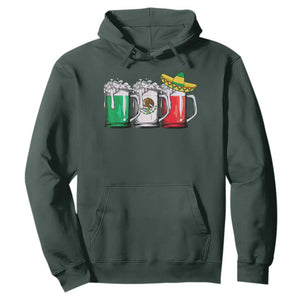 Funny Mexican Hoodie Mexico Beer Mexican Flag Sombrero Hat TS10 Dark Forest Green Print Your Wear