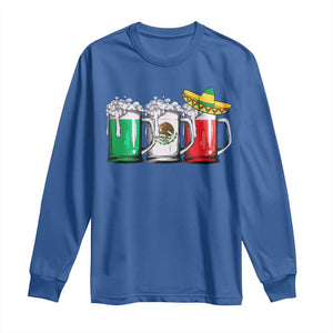 Funny Mexican Long Sleeve Shirt Mexico Beer Mexican Flag Sombrero Hat TS10 Royal Blue Print Your Wear