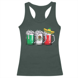 Funny Mexican Racerback Tank Top Mexico Beer Mexican Flag Sombrero Hat TS10 Dark Forest Green Print Your Wear