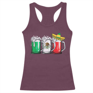 Funny Mexican Racerback Tank Top Mexico Beer Mexican Flag Sombrero Hat TS10 Maroon Print Your Wear