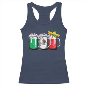 Funny Mexican Racerback Tank Top Mexico Beer Mexican Flag Sombrero Hat TS10 Navy Print Your Wear