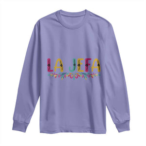 Funny Mexican Spanish La Jefa Boss Long Sleeve Shirt Mexican Flowers TS11 Violet Print Your Wear