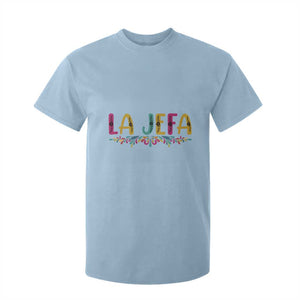 Funny Mexican Spanish La Jefa Boss T Shirt For Kid Mexican Flowers TS11 Light Blue Print Your Wear