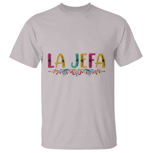 Funny Mexican Spanish La Jefa Boss T Shirt Mexican Flowers TS11 Ice Gray Print Your Wear