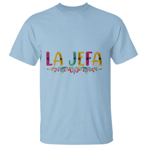 Funny Mexican Spanish La Jefa Boss T Shirt Mexican Flowers TS11 Light Blue Print Your Wear