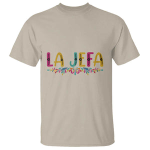 Funny Mexican Spanish La Jefa Boss T Shirt Mexican Flowers TS11 Sand Print Your Wear