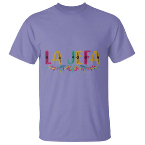 Funny Mexican Spanish La Jefa Boss T Shirt Mexican Flowers TS11 Violet Print Your Wear