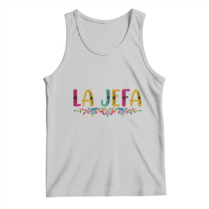 Funny Mexican Spanish La Jefa Boss Tank Top Mexican Flowers TS11 Ash Print Your Wear
